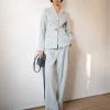Sale Freya Trousers Viscose Linen Blend Blue Trousers | Tailoring