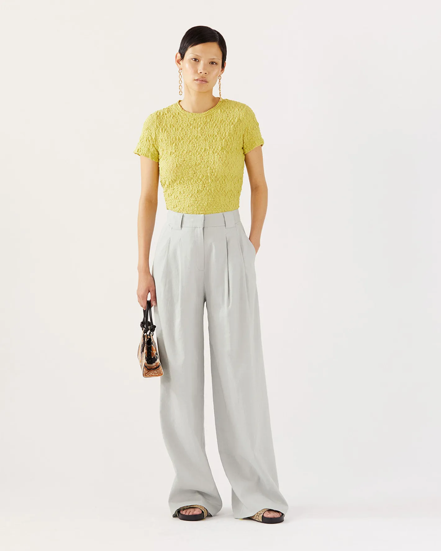 Sale Freya Trousers Viscose Linen Blend Blue Trousers | Tailoring