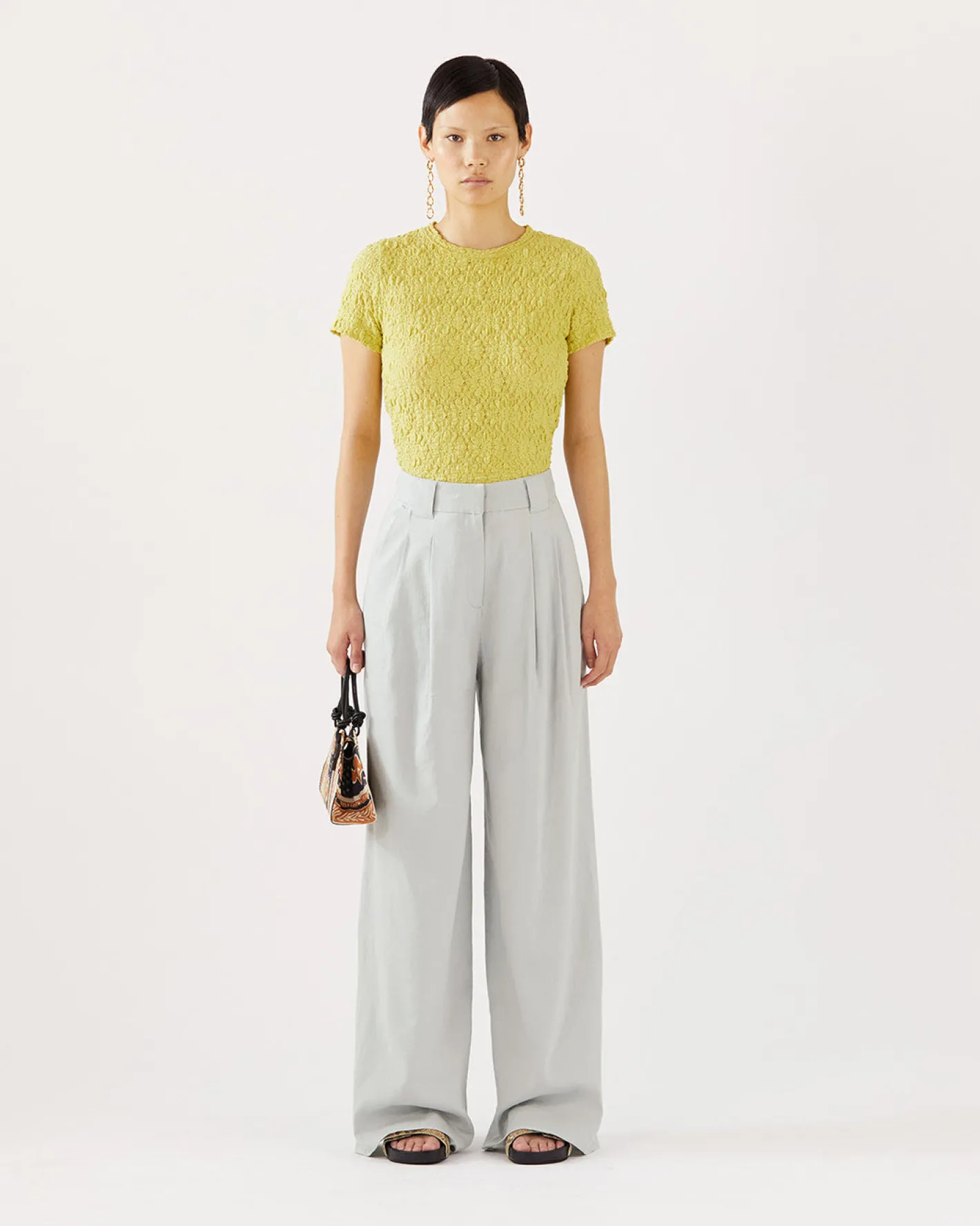 Sale Freya Trousers Viscose Linen Blend Blue Trousers | Tailoring