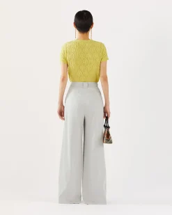 Sale Freya Trousers Viscose Linen Blend Blue Trousers | Tailoring