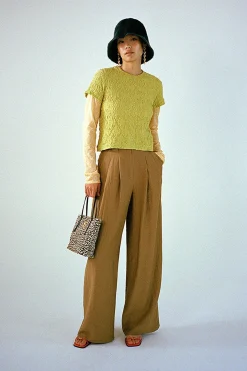 Sale Freya Trousers Viscose Linen Blend Caramel Trousers | Tailoring