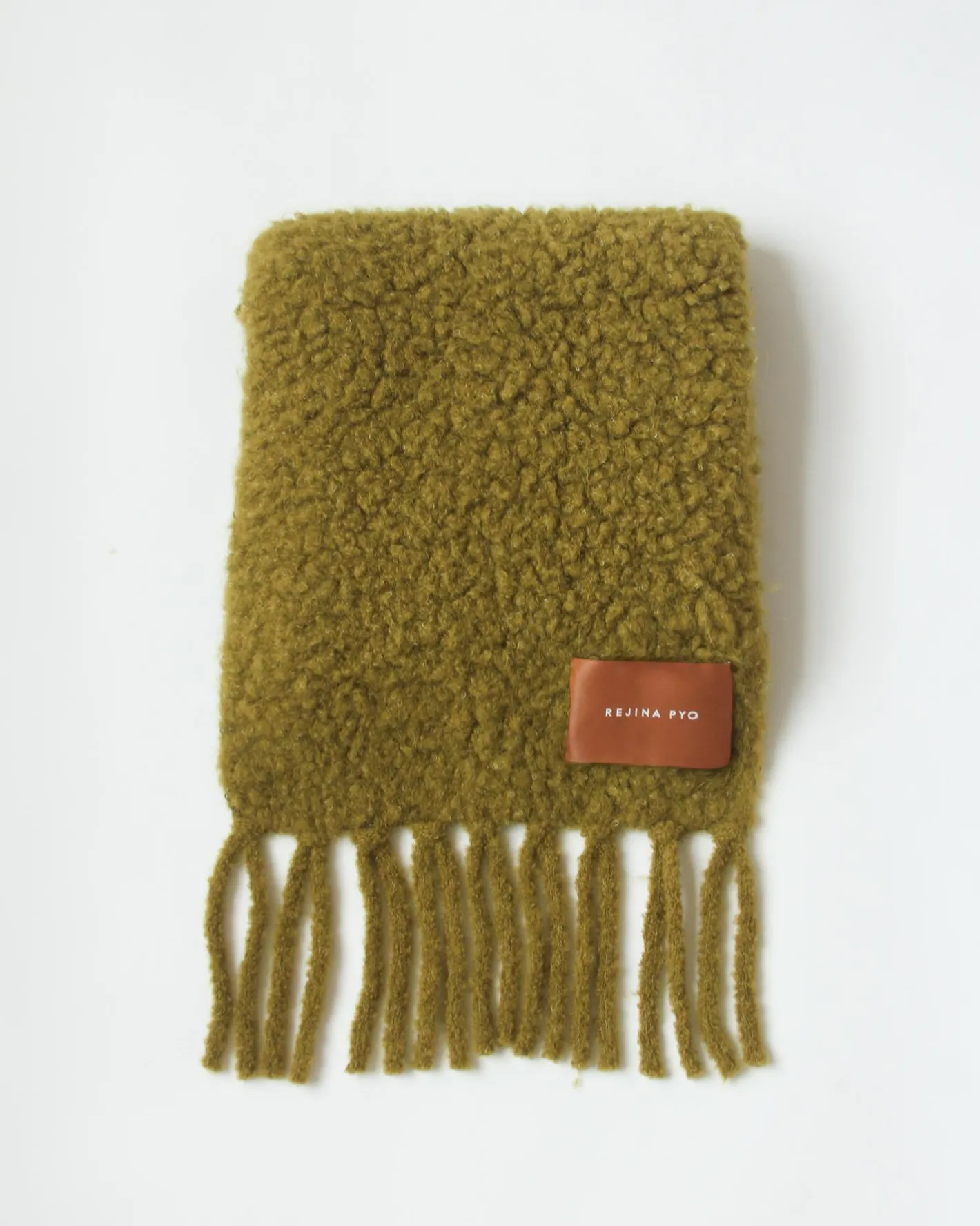 Discount Fringe Scarf Bouclé Alpaca Green Hats | Scarves