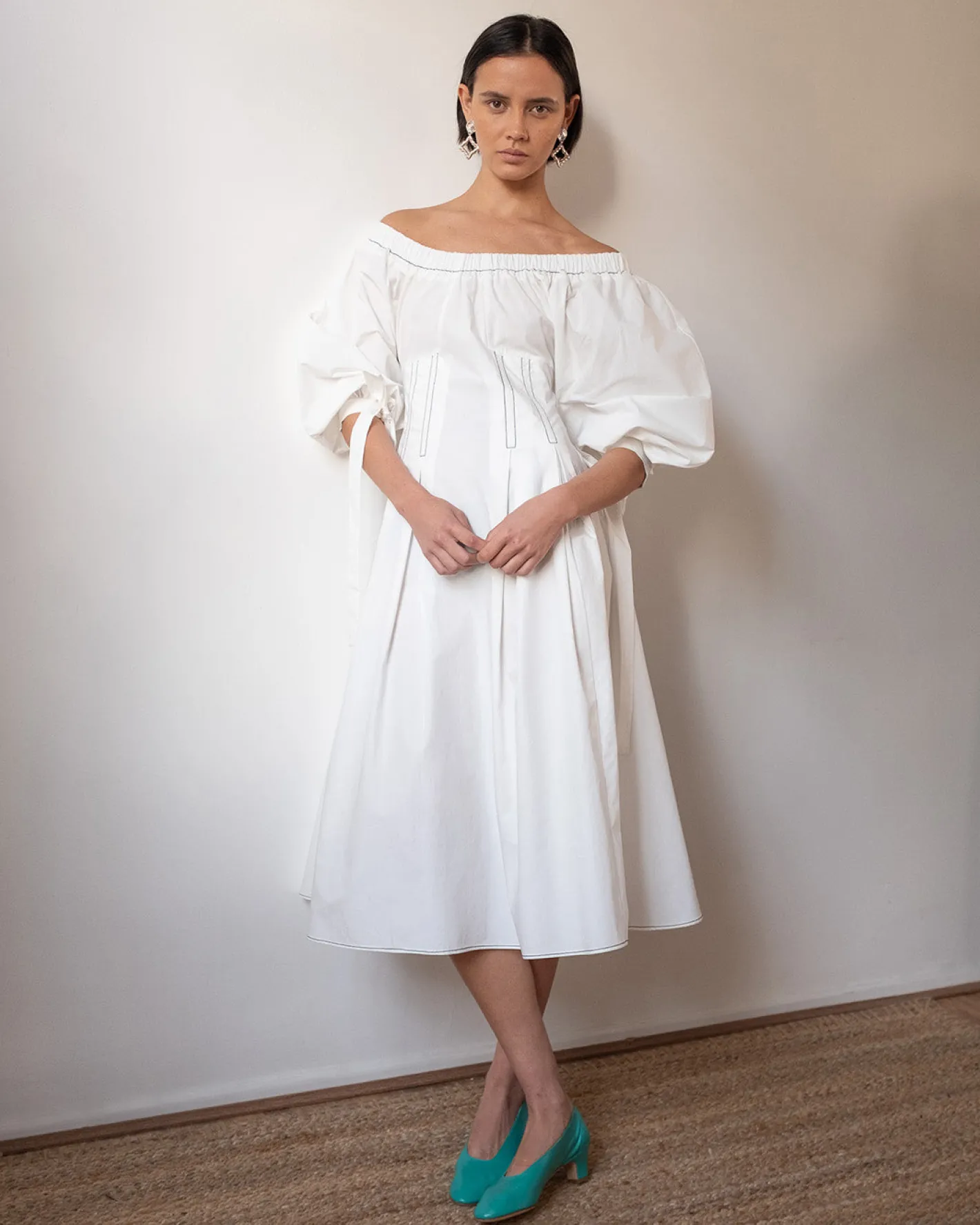Clearance Greta Dress Organic Cotton Off-White Dresses | Clothing