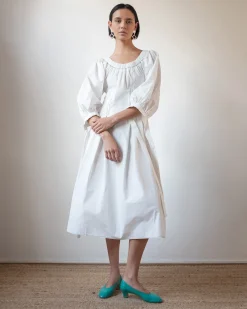 Clearance Greta Dress Organic Cotton Off-White Dresses | Clothing