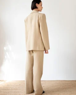 Discount Isla Blazer Cotton Silk Double-face Beige Tailoring | Jackets