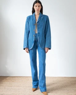 Discount Isla Blazer Organic Cotton Denim Blue Tailoring | Jackets