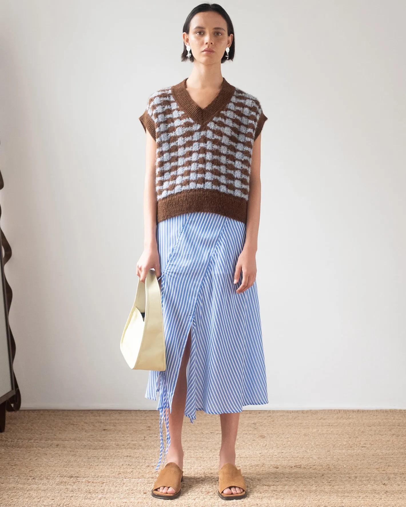 Fashion Jamie Vest Alpaca Blend Blue Knitwear | Clothing