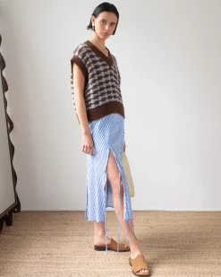 Fashion Jamie Vest Alpaca Blend Blue Knitwear | Clothing