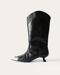 Fashion Jessie Boots Leather Black Boots