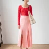 Hot Joey Skirt Crepe Viscose Pink Skirts | Clothing