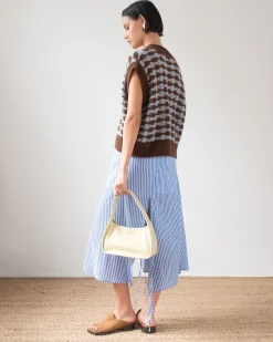 Sale Joey Skirt Satin Stripe Blue Skirts | Clothing