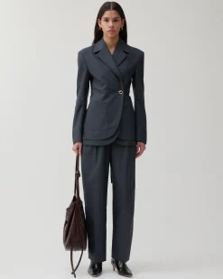 New Johanna Blazer Wool Blend Suiting Slate Tailoring | Jackets