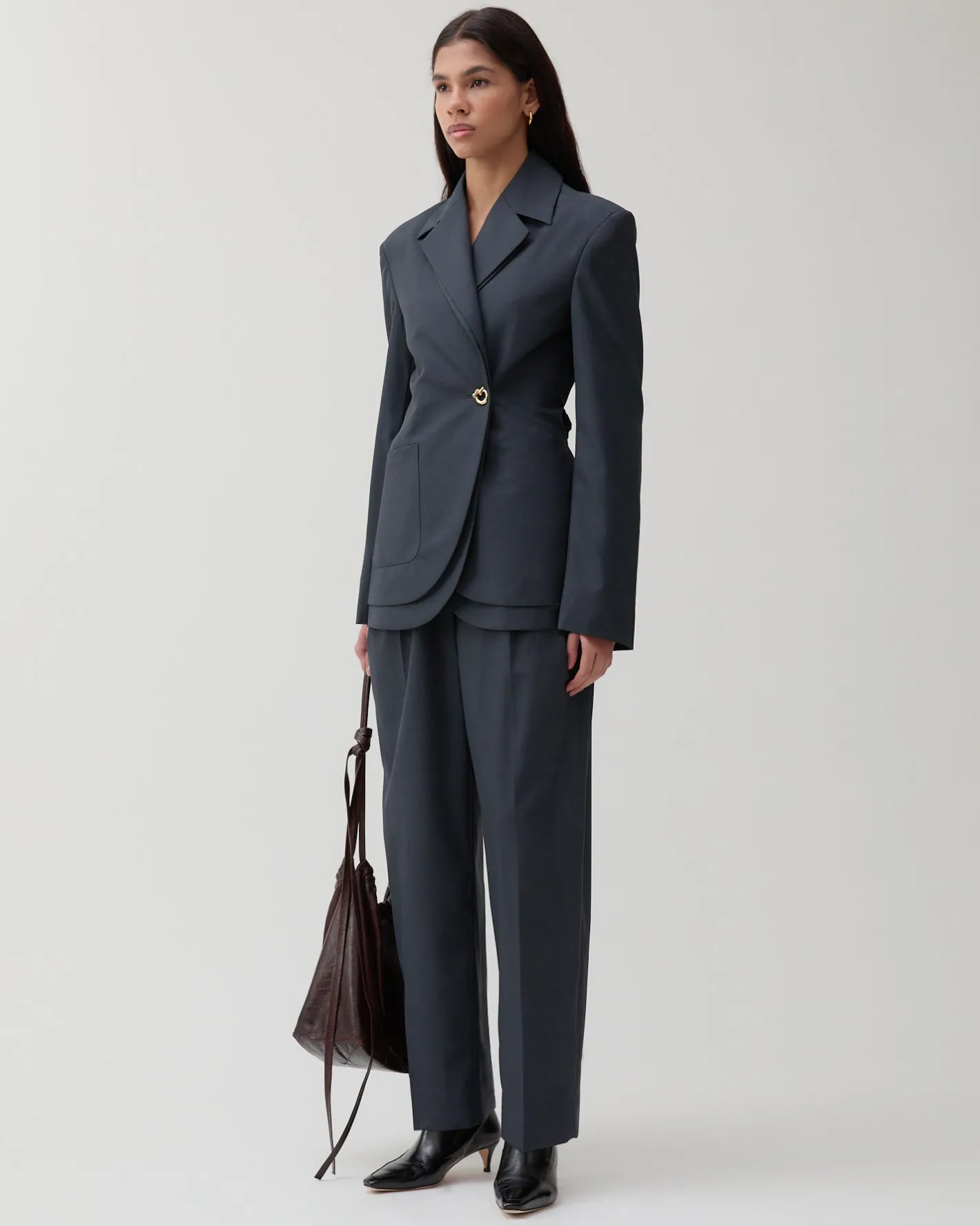 New Johanna Blazer Wool Blend Suiting Slate Tailoring | Jackets