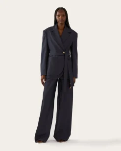 New Johanna Blazer Wool Blend Suiting Slate Tailoring | Jackets