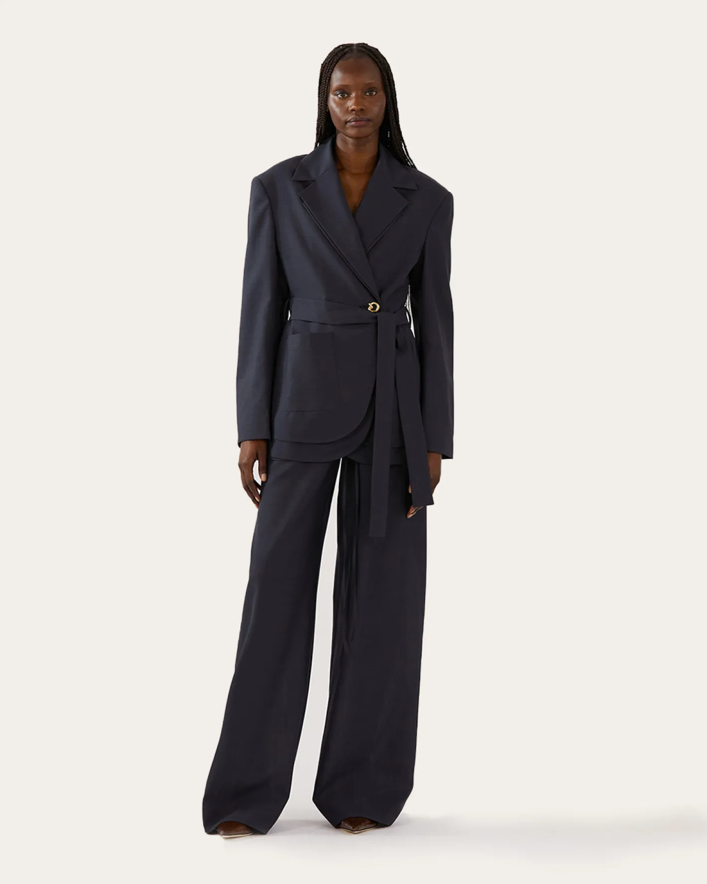New Johanna Blazer Wool Blend Suiting Slate Tailoring | Jackets