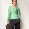 Hot Julie Blouse Viscose Blend Jade Clothing