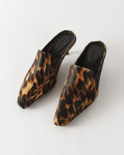 New Kitten Mule Pony Print Leopard Heels