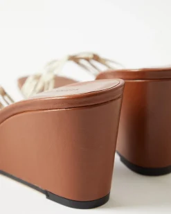 Sale Kyle Wedge leather Tan Heels
