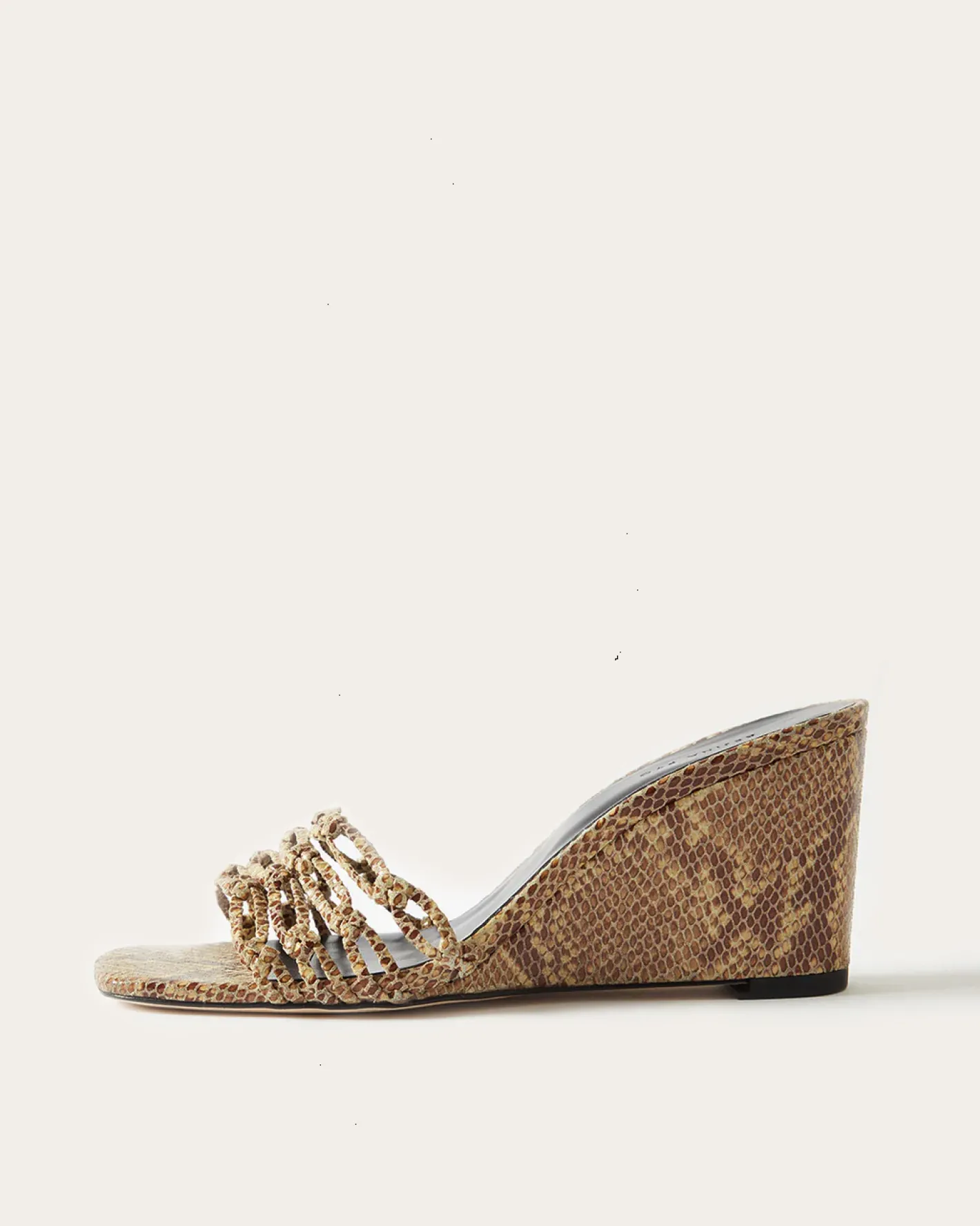 New Kyle Wedges Leather Print Snake Butter Heels