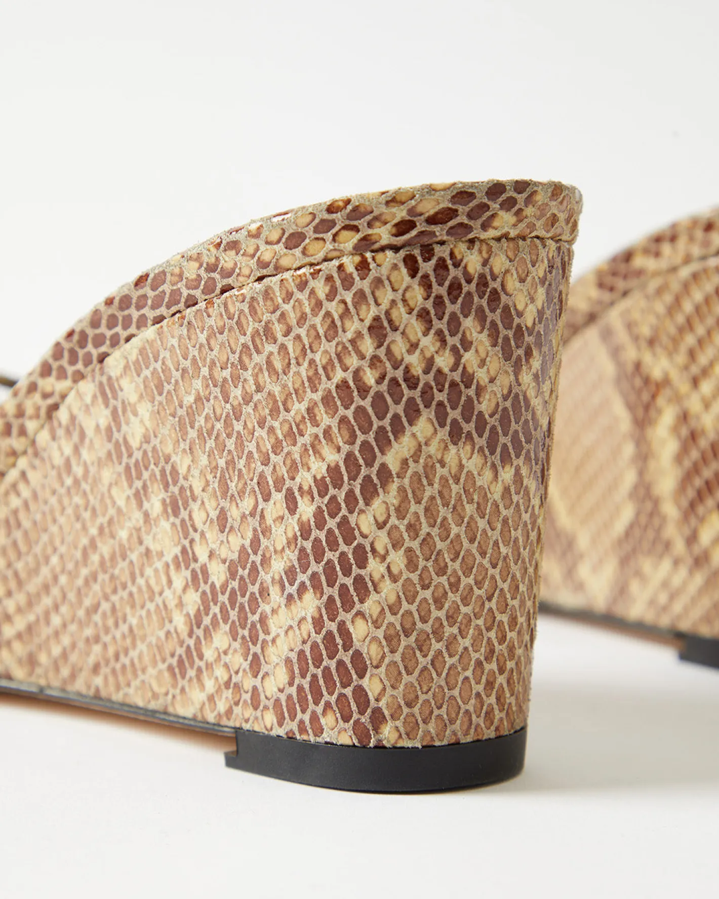 New Kyle Wedges Leather Print Snake Butter Heels