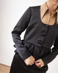 Hot Lana Blouse Duchesse Satin Black Tailoring | Clothing