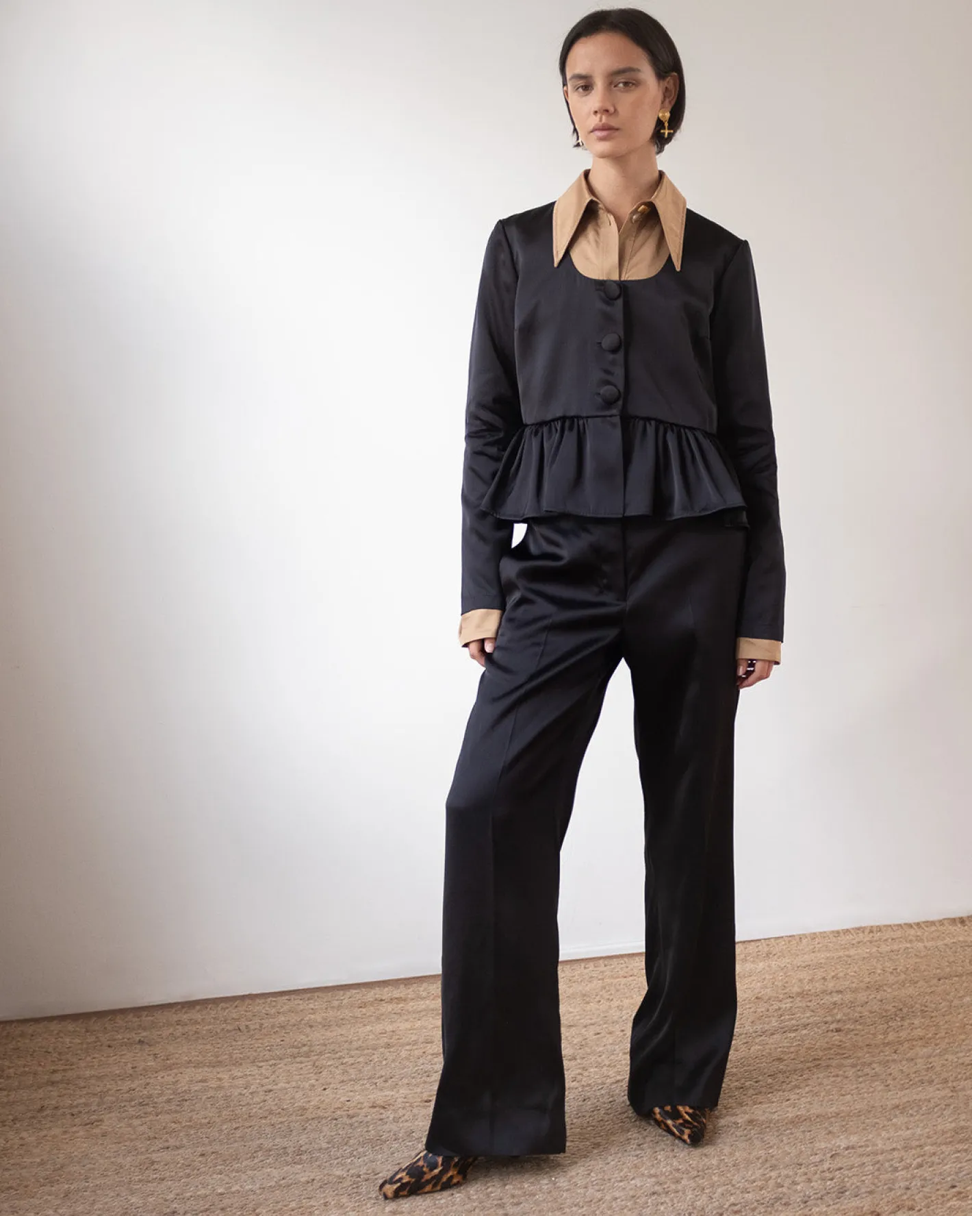 Hot Lana Blouse Duchesse Satin Black Tailoring | Clothing
