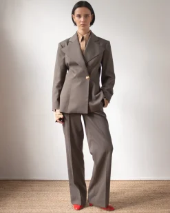 Fashion Leila Blazer Tencel Blend Grey Tailoring | Jackets