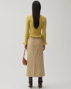 Discount Lila Skirt Tencel Blend Suiting Beige Skirts | Tailoring