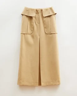 Discount Lila Skirt Tencel Blend Suiting Beige Skirts | Tailoring