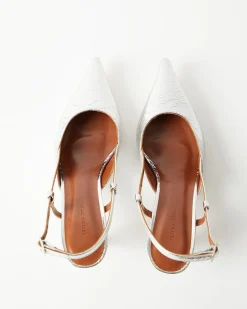 Outlet Lou Kitten Heels Leather Silver Heels