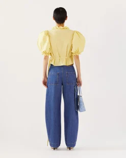 Hot Luna Blouse Taffeta Yellow Shirts & Blouses | Clothing