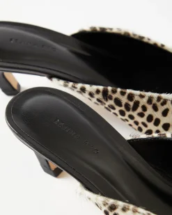 Clearance Mathilde Mule Pony Polkadot Black + White Heels