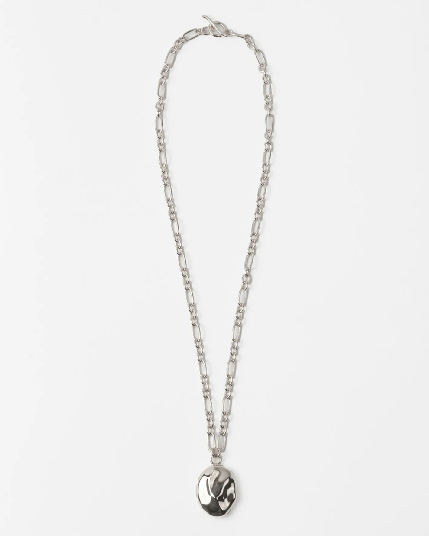 Fashion Molten Locket Necklace Silver Plated Necklaces