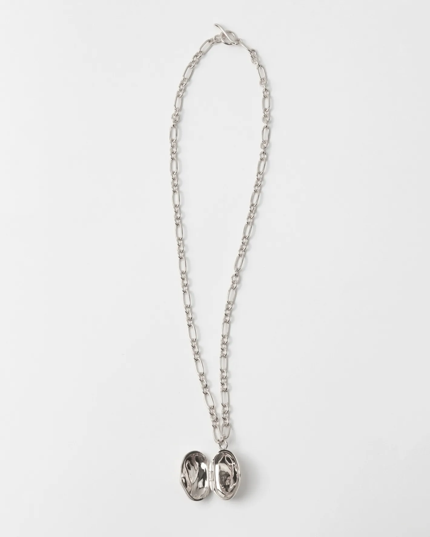 Fashion Molten Locket Necklace Silver Plated Necklaces