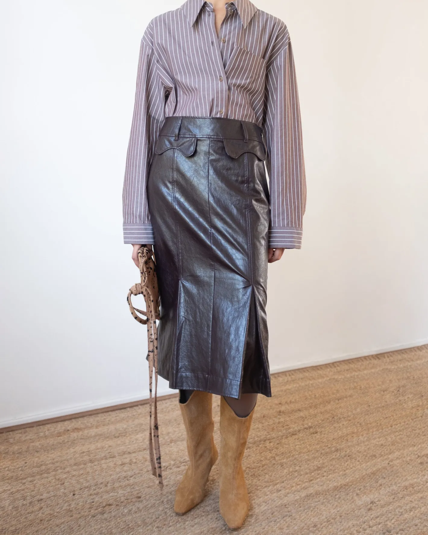 Fashion Monroe Skirt Faux Leather Burgundy Skirts | Clothing