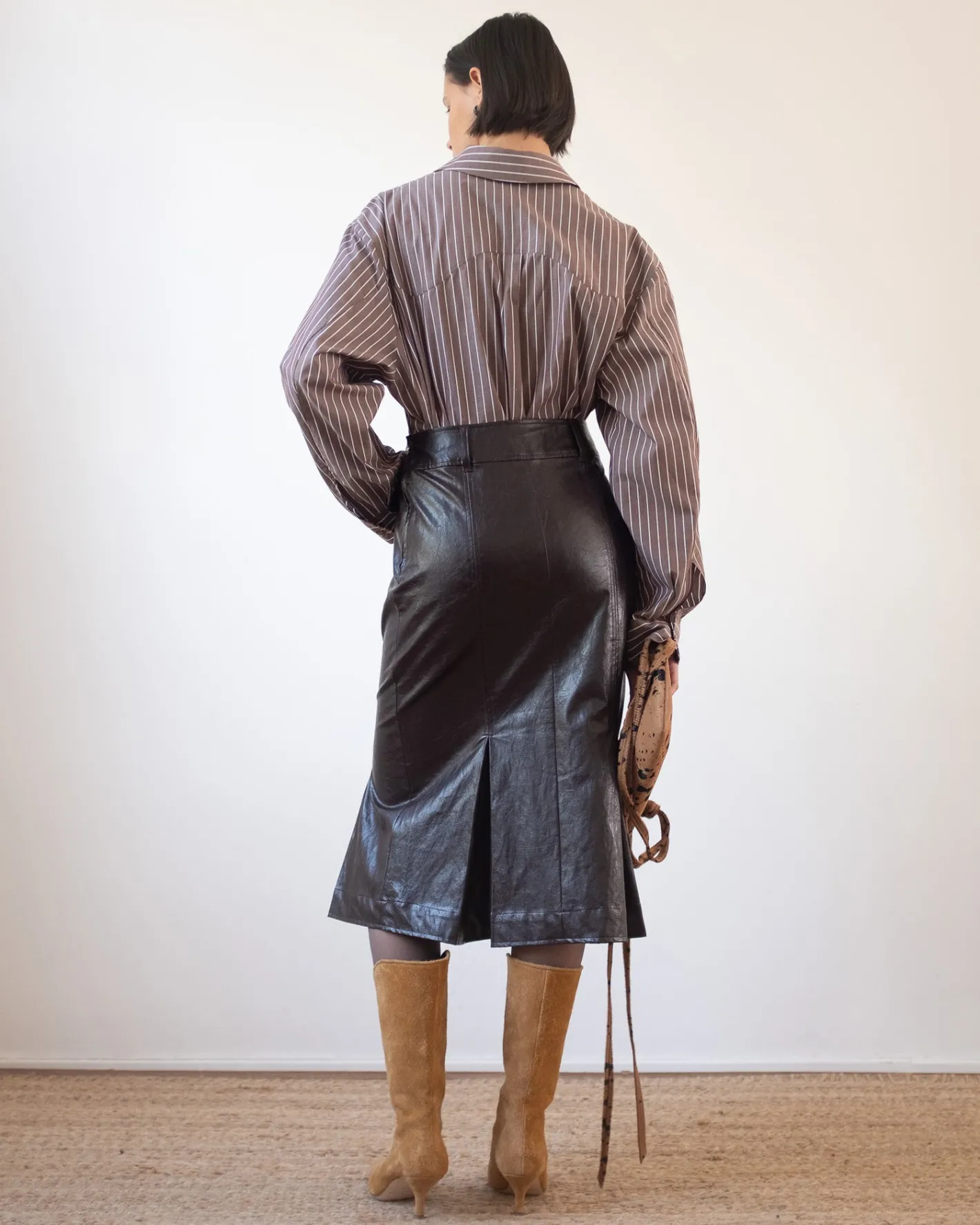 Fashion Monroe Skirt Faux Leather Burgundy Skirts | Clothing