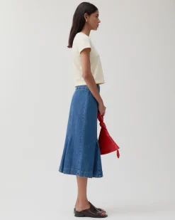 Online Monroe Skirt Organic Cotton Denim Blue Skirts | Denim