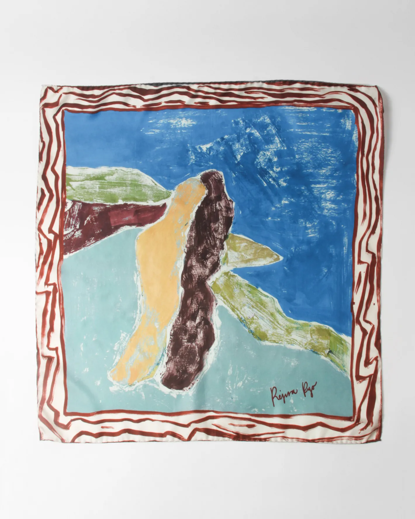 Fashion Munch x Silk Scarf Print Blue Hats | Scarves