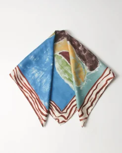 Fashion Munch x Silk Scarf Print Blue Hats | Scarves