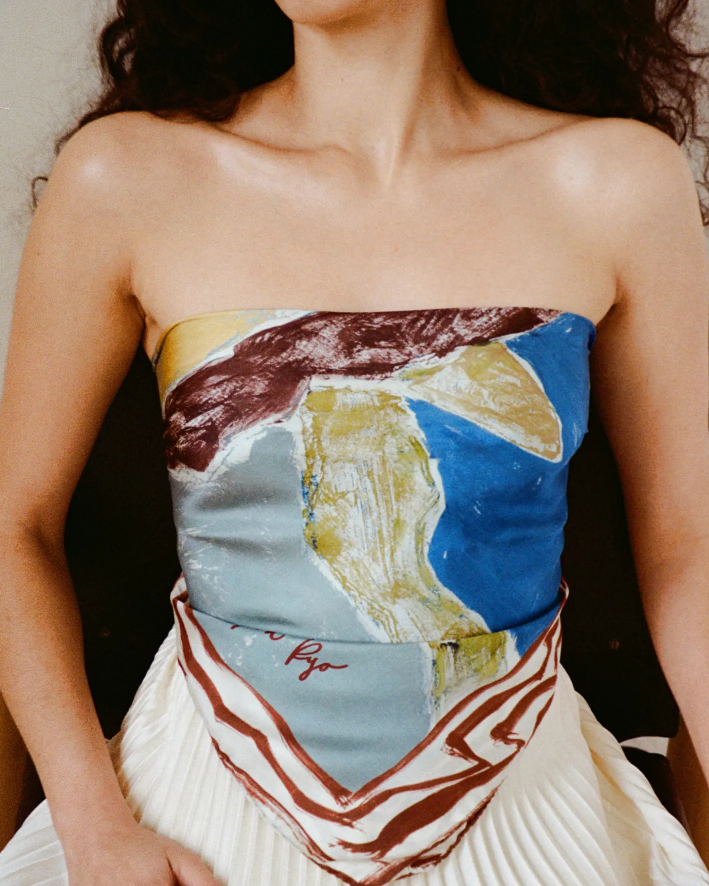 Fashion Munch x Silk Scarf Print Blue Hats | Scarves