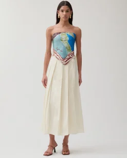 Fashion Munch x Silk Scarf Print Blue Hats | Scarves