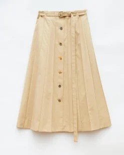 Clearance Noor Skirt Cotton Blend Tan Skirts | Clothing