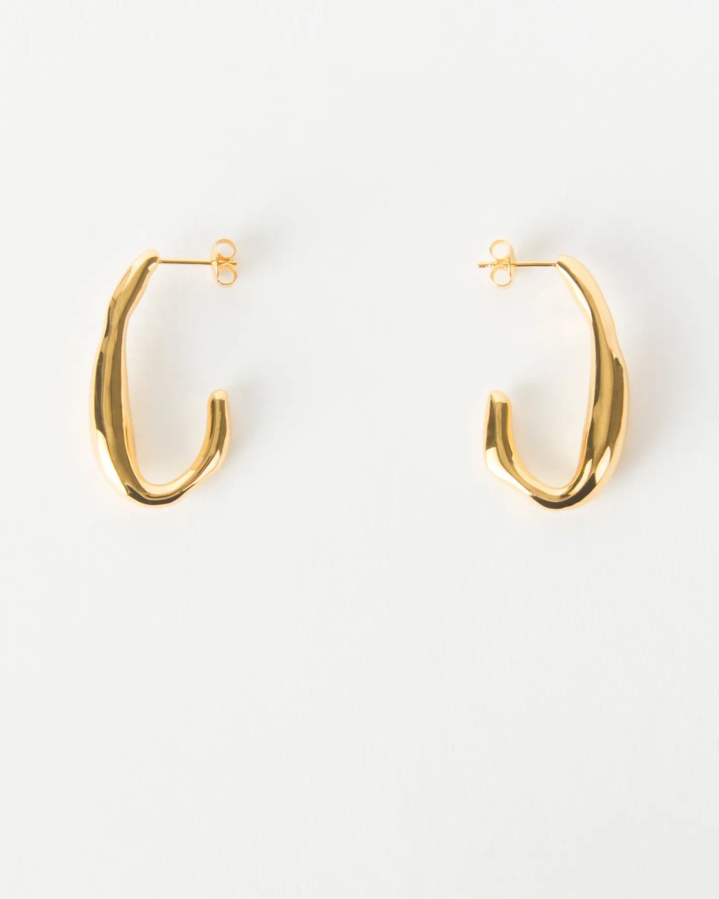 Online Oblong Hoops Gold Plated Earrings