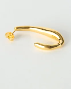 Online Oblong Hoops Gold Plated Earrings