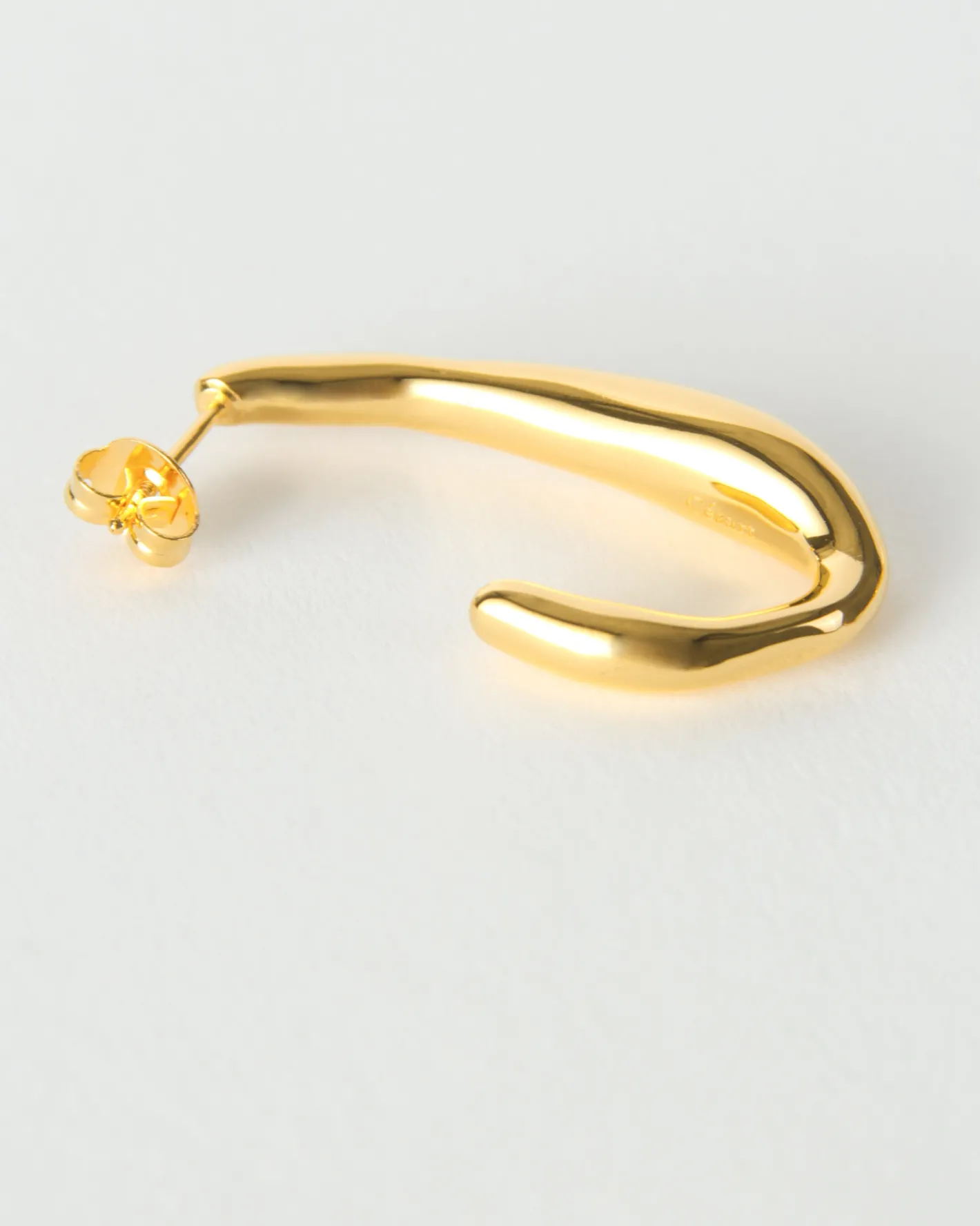 Online Oblong Hoops Gold Plated Earrings