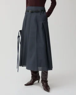 Sale Odette Skirt Wool Blend Suiting Slate Skirts | Tailoring