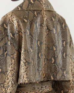 Clearance Oona Trenchcoat Faux Snakeskin Beige Trenches | Trenches
