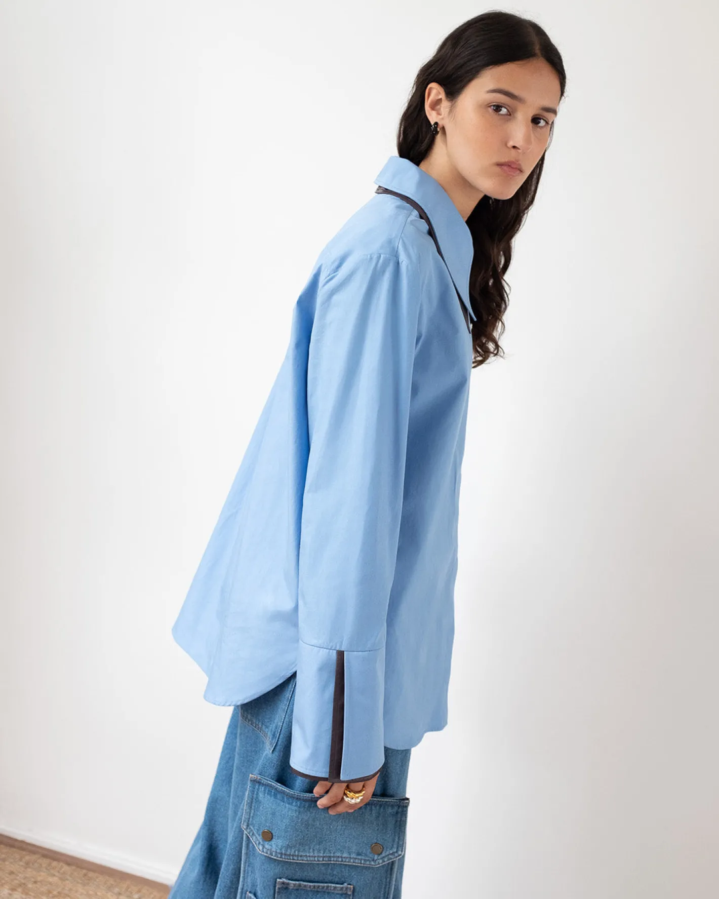 Clearance Parker Shirt Organic Cotton Blue Shirts & Blouses | Clothing