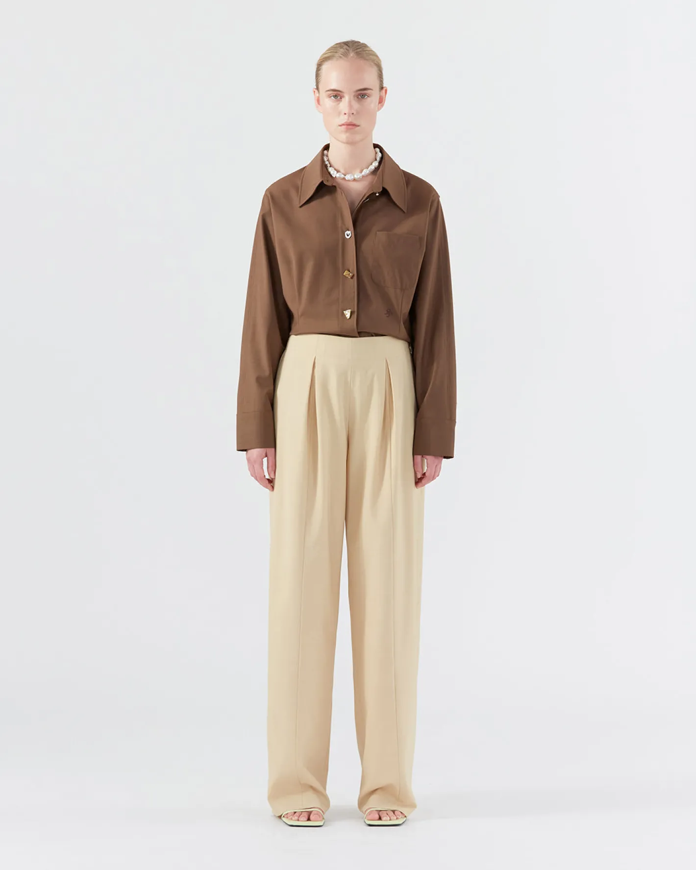 New Reine Trousers Wool Blend Shortbread Trousers | Tailoring