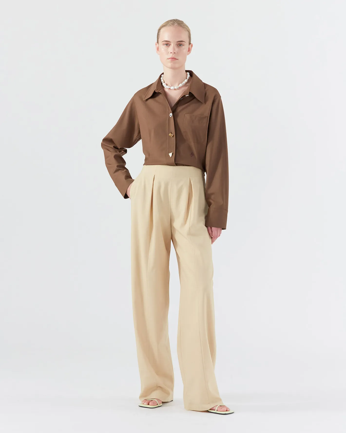 New Reine Trousers Wool Blend Shortbread Trousers | Tailoring